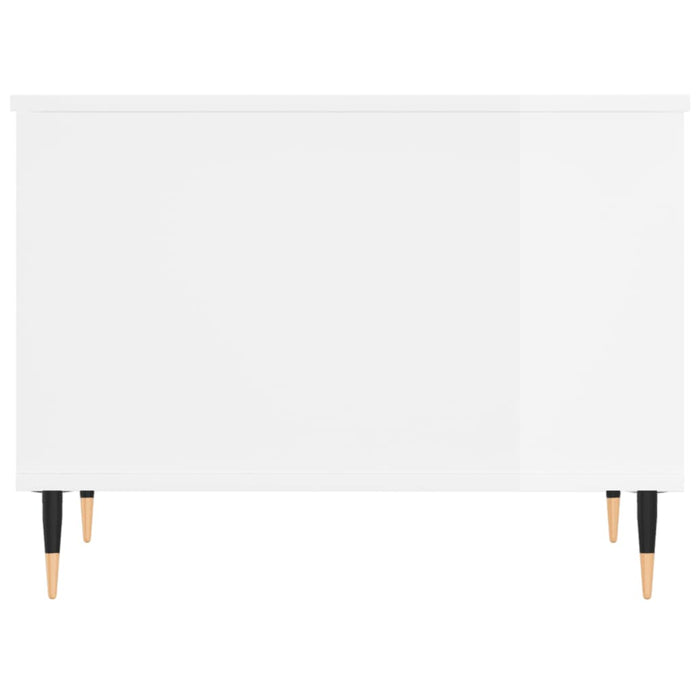 Tavolino Salotto Bianco Lucido 60x44,5x45 cm Legno Multistrato 830942