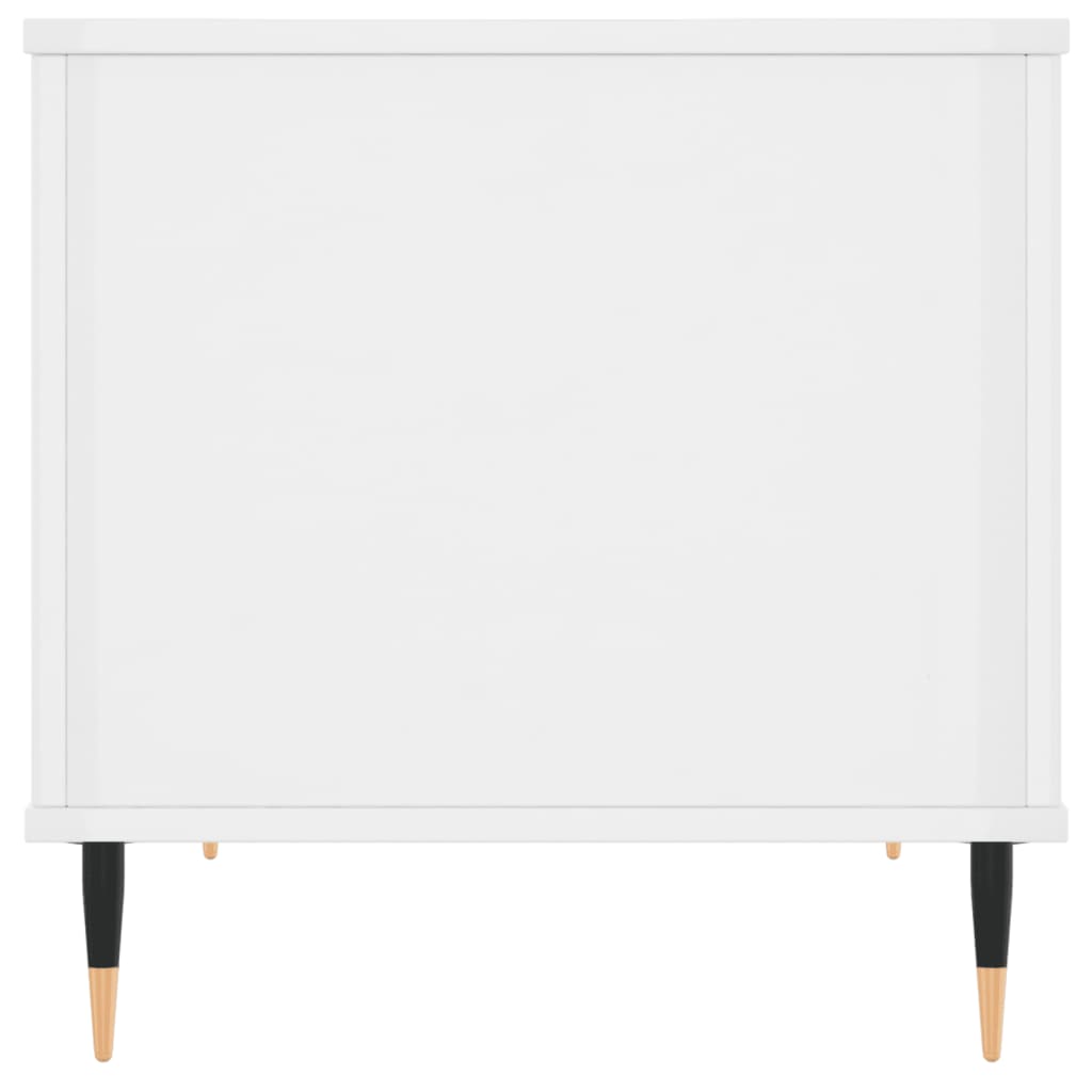 Tavolino Salotto Bianco Lucido 60x44,5x45 cm Legno Multistrato 830942