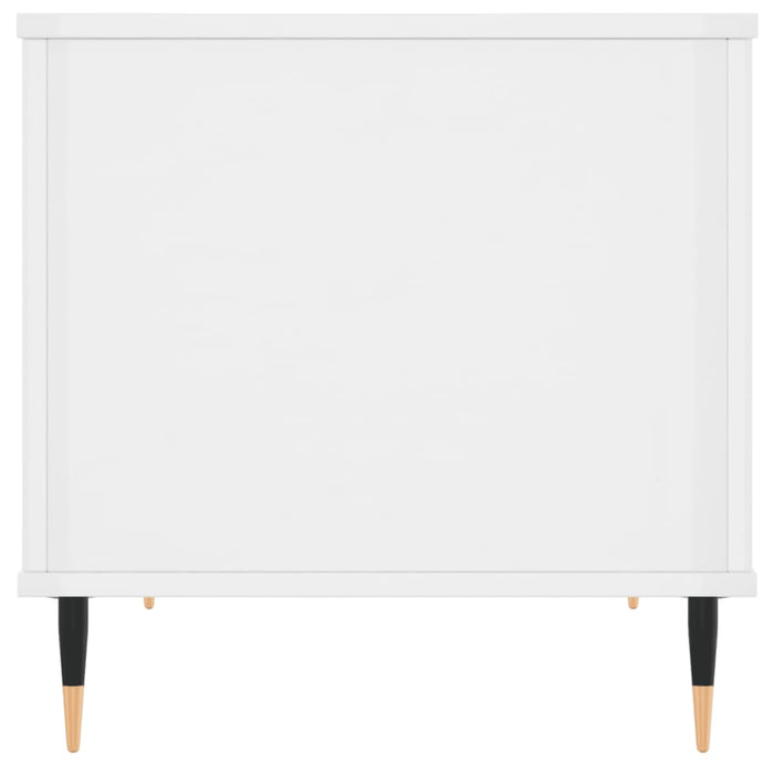 Tavolino Salotto Bianco Lucido 60x44,5x45 cm Legno Multistrato 830942