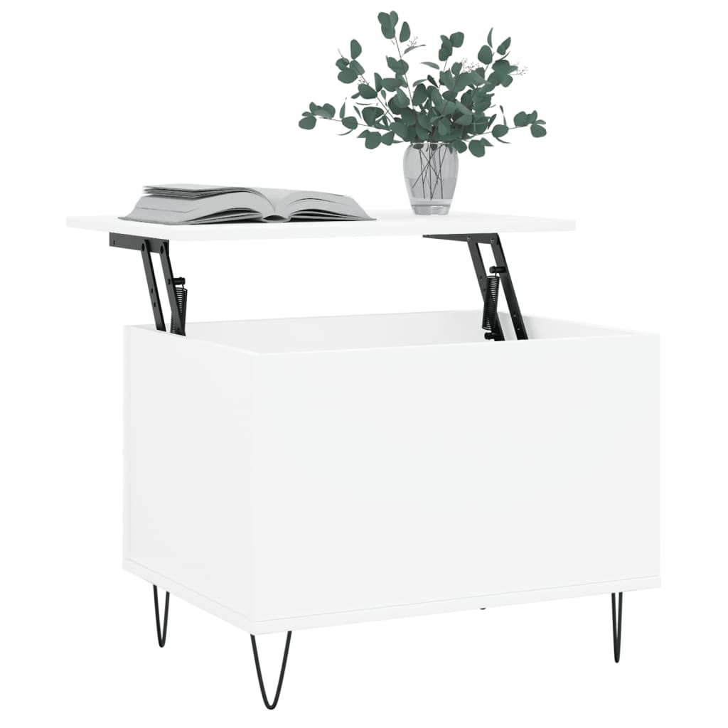 Tavolino da Salotto Bianco 60x44,5x45 cm in Legno Multistrato 830948