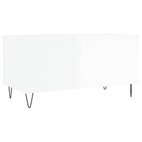 Tavolino Salotto Bianco Lucido 90x44,5x45 cm Legno Multistrato 830974