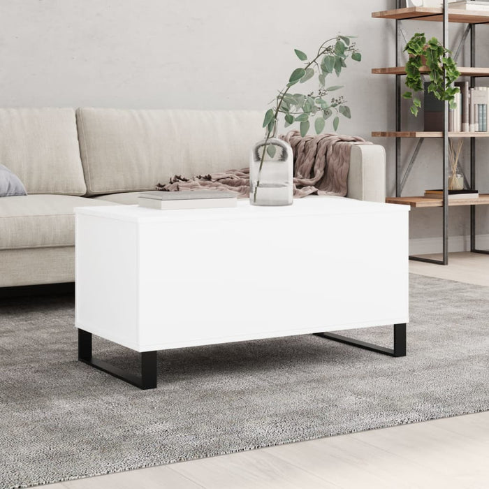 Tavolino da Salotto Bianco 90x44,5x45 cm in Legno Multistratocod mxl 78838