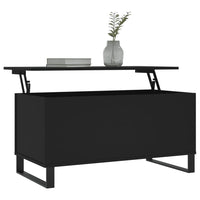 Tavolino da Salotto Nero 90x44,5x45 cm in Legno Multistrato 830981