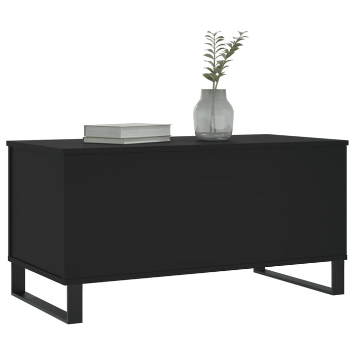 Tavolino da Salotto Nero 90x44,5x45 cm in Legno Multistrato 830981