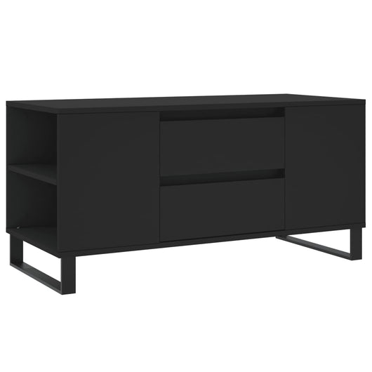 Tavolino da Salotto Nero 102x44,5x50 cm in Legno Multistrato 831005