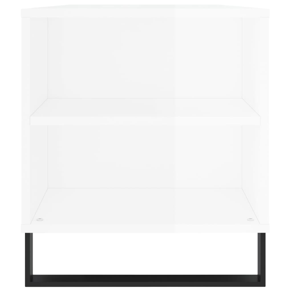 Tavolino Salotto Bianco Lucido 102x44,5x50 cm Legno Multistrato 831006