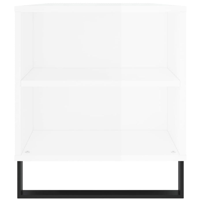 Tavolino Salotto Bianco Lucido 102x44,5x50 cm Legno Multistrato 831006