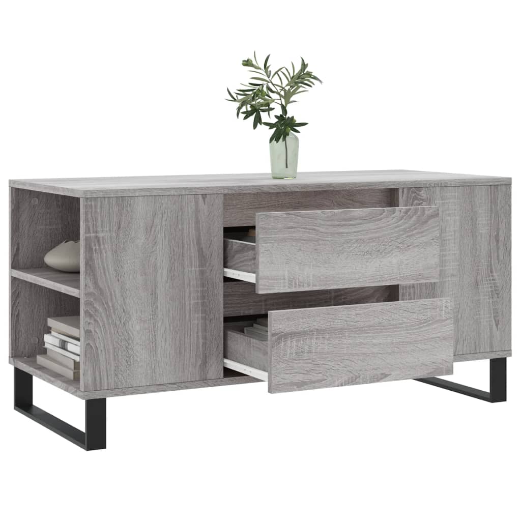 Tavolino Salotto Grigio Sonoma 102x44,5x50 cm Legno Multistrato 831010