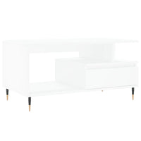 Tavolino da Salotto Bianco 90x49x45 cm in Legno Multistrato 831012