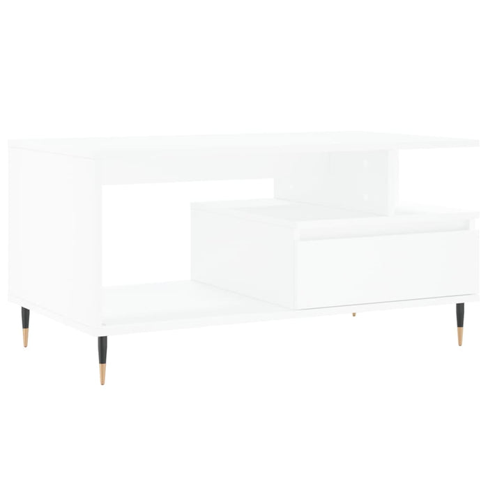 Tavolino da Salotto Bianco 90x49x45 cm in Legno Multistrato 831012