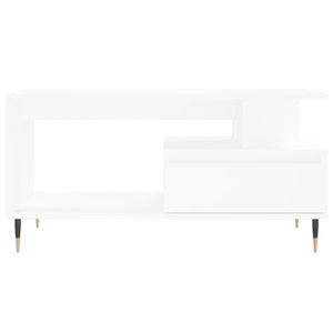 Tavolino da Salotto Bianco 90x49x45 cm in Legno Multistrato 831012