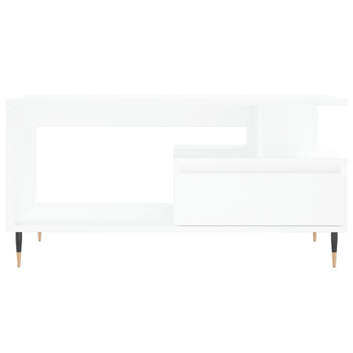 Tavolino da Salotto Bianco 90x49x45 cm in Legno Multistrato 831012