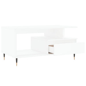 Tavolino da Salotto Bianco 90x49x45 cm in Legno Multistrato 831012