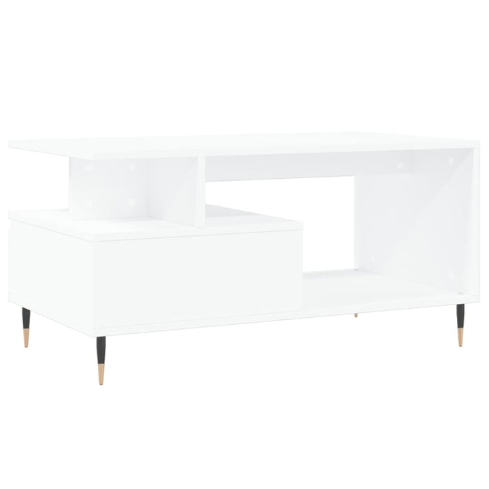 Tavolino da Salotto Bianco 90x49x45 cm in Legno Multistrato 831012