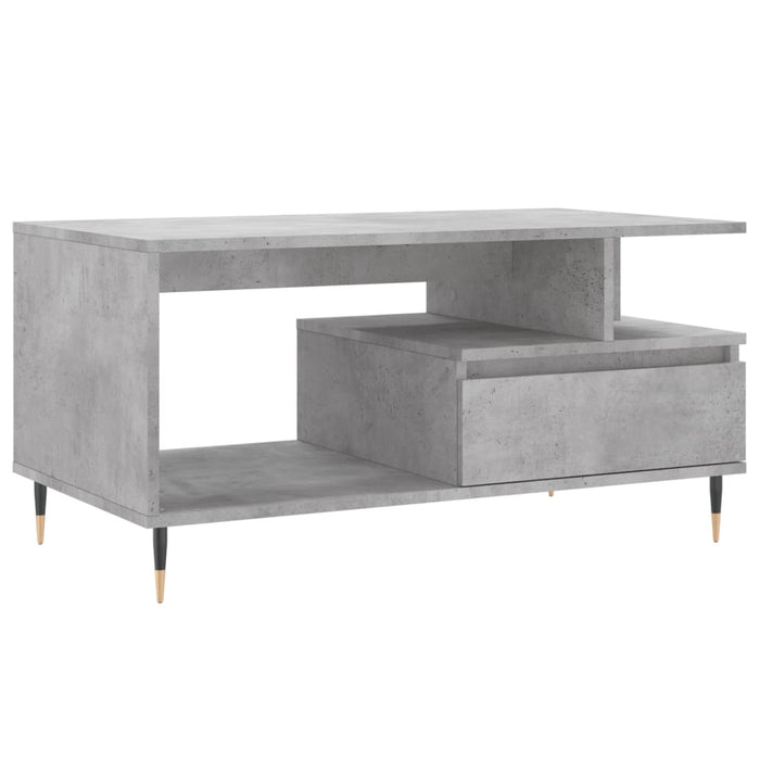 Tavolino Salotto Grigio Cemento 90x49x45 cm Legno Multistrato 831016