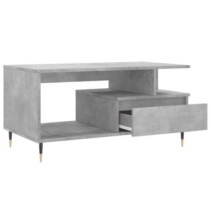 Tavolino Salotto Grigio Cemento 90x49x45 cm Legno Multistrato 831016