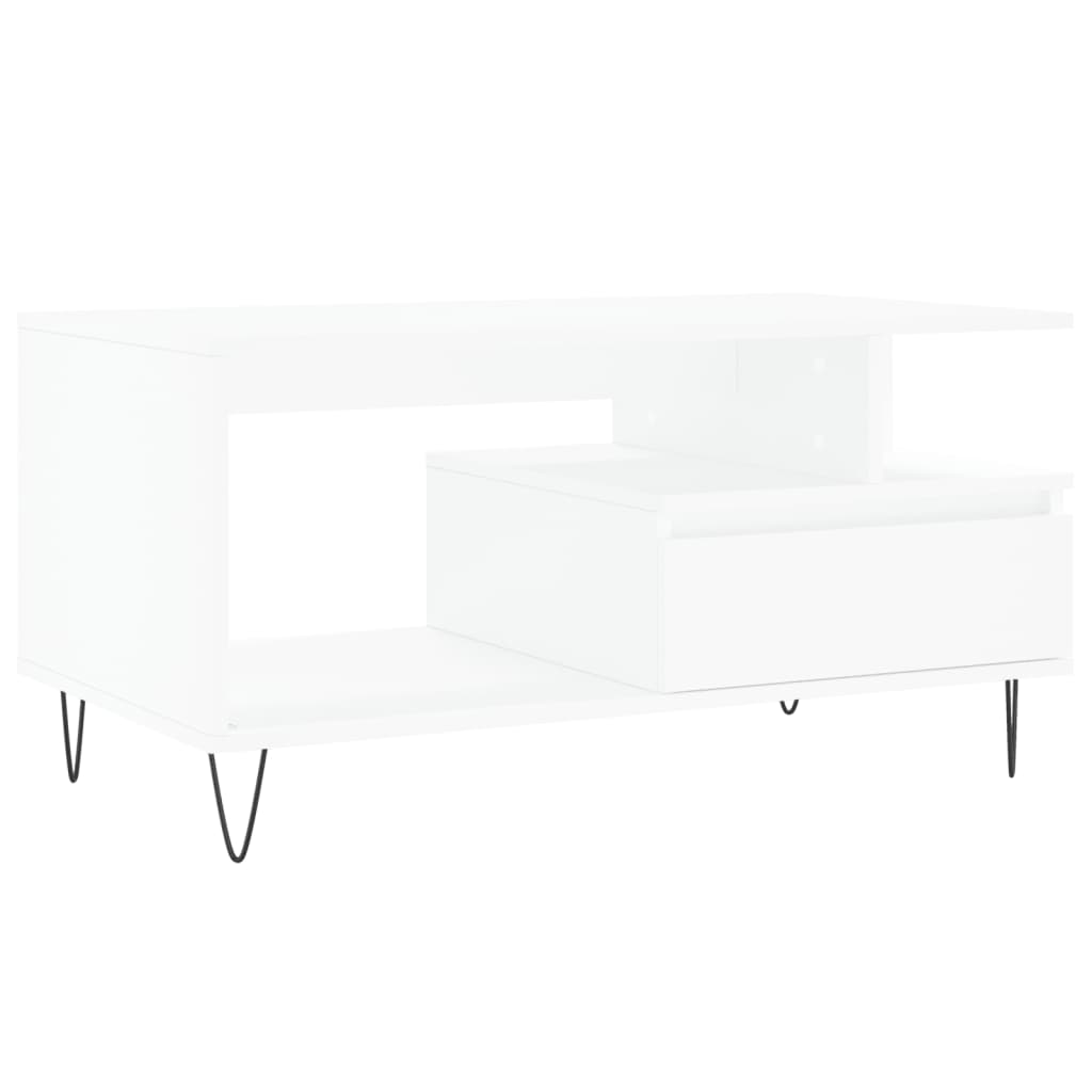 Tavolino da Salotto Bianco 90x49x45 cm in Legno Multistratocod mxl 78891