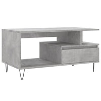 Tavolino Salotto Grigio Cemento 90x49x45 cm Legno Multistrato 831024