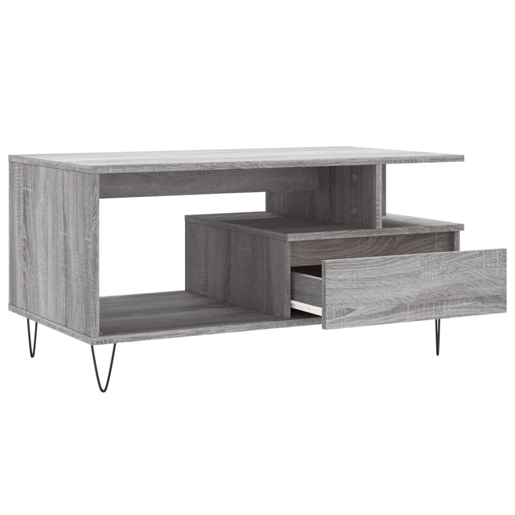 Tavolino da Salotto Grigio Sonoma 90x49x45 cm Legno Multistrato 831026