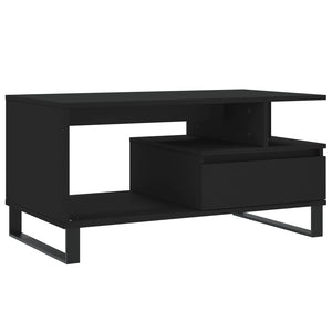 Tavolino da Salotto Nero 90x49x45 cm in Legno Multistrato 831029