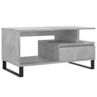 Tavolino Salotto Grigio Cemento 90x49x45 cm Legno Multistrato 831032