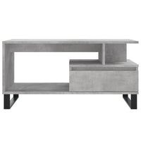 Tavolino Salotto Grigio Cemento 90x49x45 cm Legno Multistrato 831032