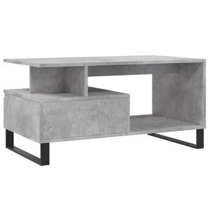 Tavolino Salotto Grigio Cemento 90x49x45 cm Legno Multistrato 831032