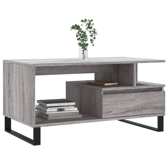 Tavolino da Salotto Grigio Sonoma 90x49x45 cm Legno Multistrato 831034