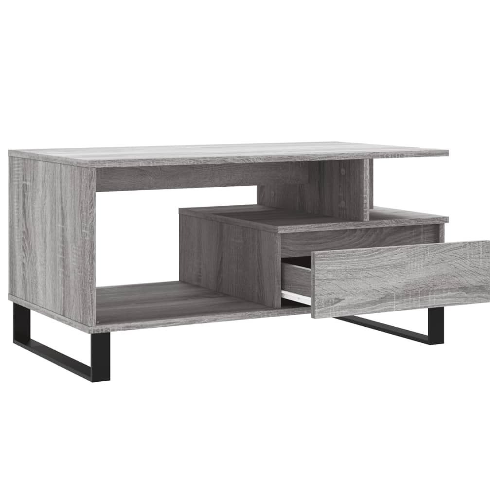 Tavolino da Salotto Grigio Sonoma 90x49x45 cm Legno Multistrato 831034