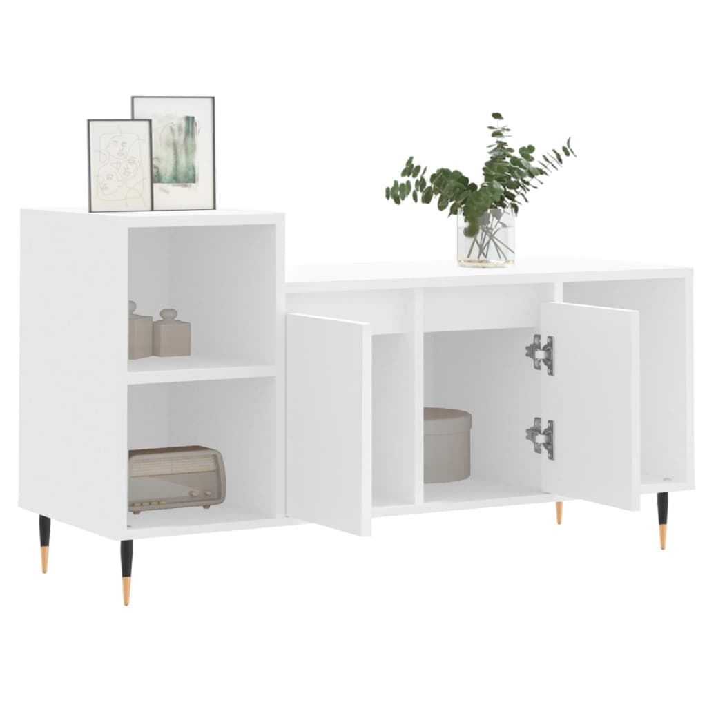 Mobile Porta TV Bianco 100x35x55 cm in Legno Multistrato 831308