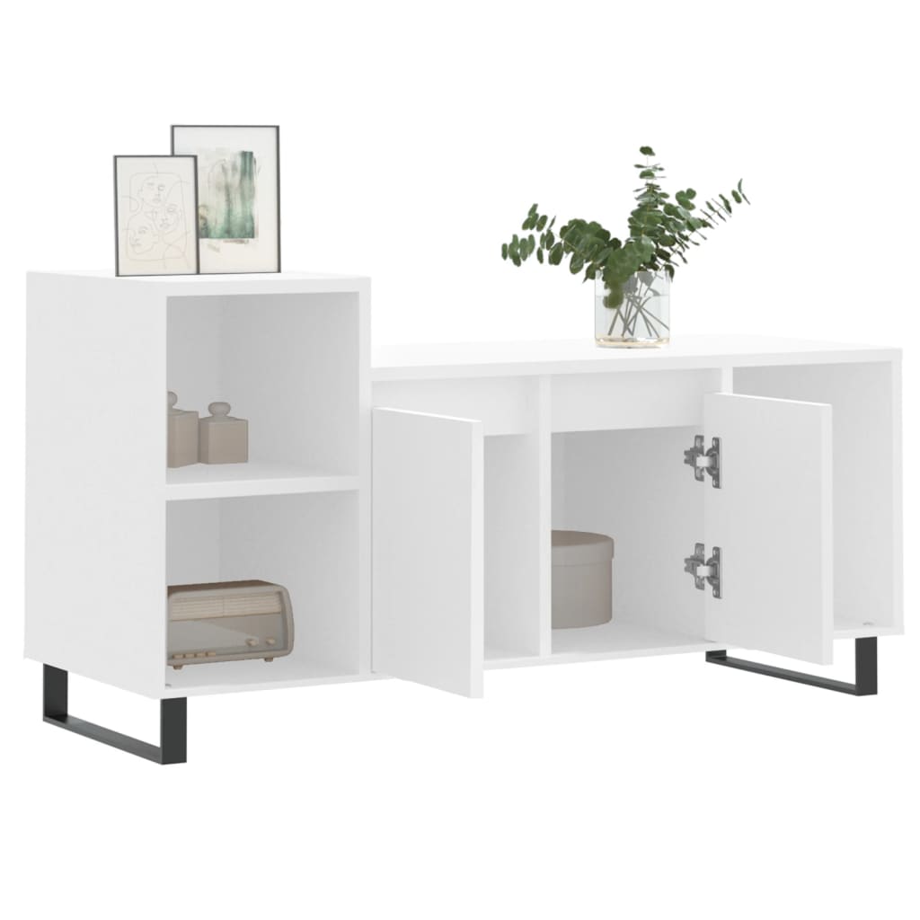 Mobile Porta TV Bianco 100x35x55 cm in Legno Multistrato 831324