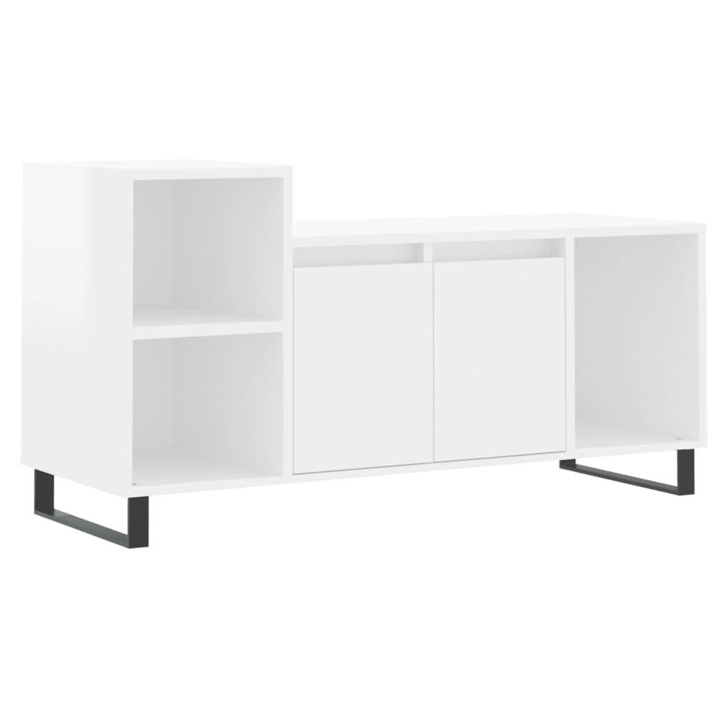 Mobile Porta TV Bianco Lucido 100x35x55 cm in Legno Multistratocod mxl 78551