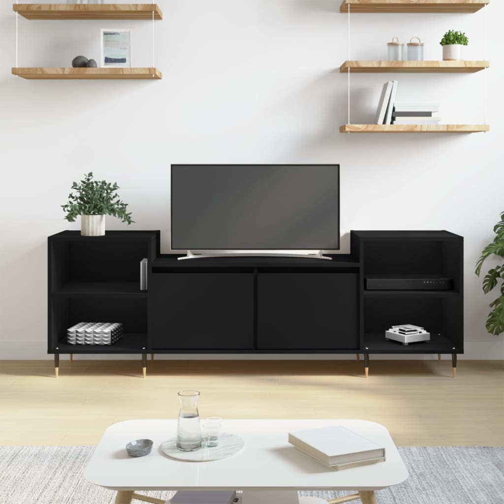 Mobile Porta TV Nero 160x35x55 cm in Legno Multistratocod mxl 102838