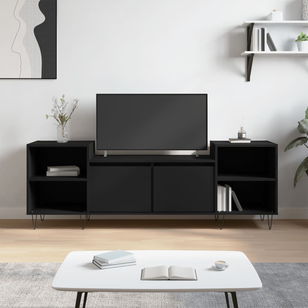 Mobile Porta TV Nero 160x35x55 cm in Legno Multistrato 831341