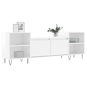 Mobile Porta TV Bianco Lucido 160x35x55 cm in Legno Multistrato 831342