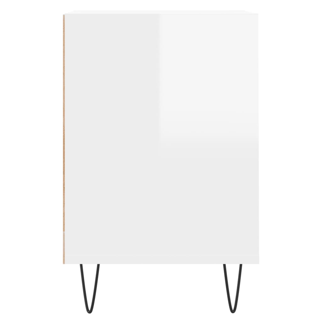 Mobile Porta TV Bianco Lucido 160x35x55 cm in Legno Multistrato 831342