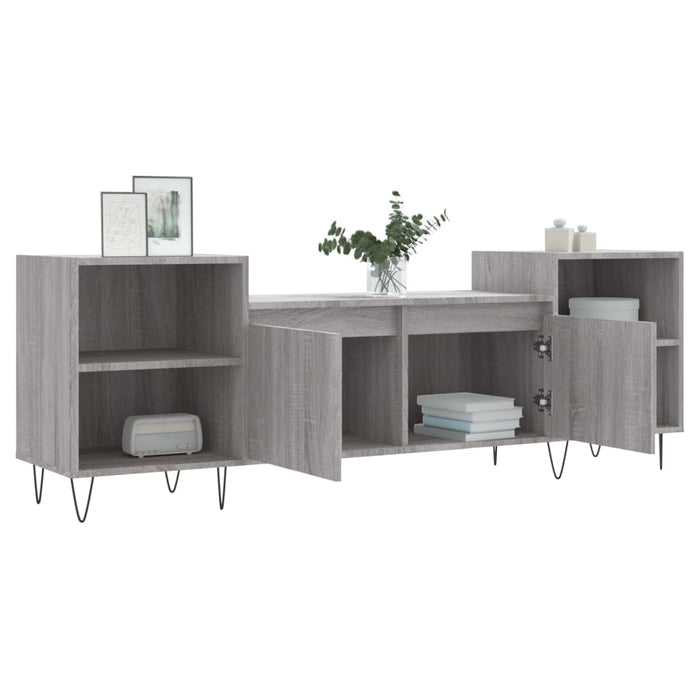 Mobile TV Grigio Sonoma 160x35x55 cm in Legno Multistrato 831346