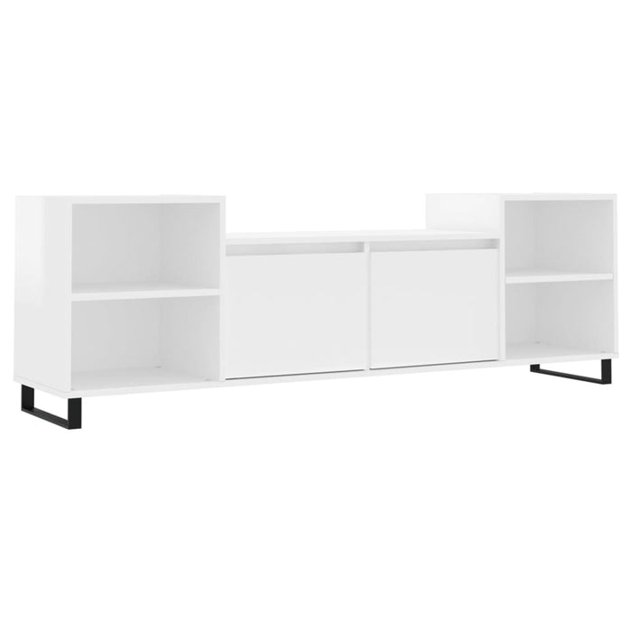 Mobile Porta TV Bianco Lucido 160x35x55 cm in Legno Multistrato 831350