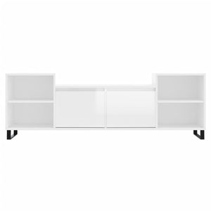 Mobile Porta TV Bianco Lucido 160x35x55 cm in Legno Multistrato 831350