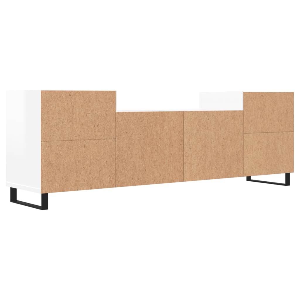 Mobile Porta TV Bianco Lucido 160x35x55 cm in Legno Multistrato 831350