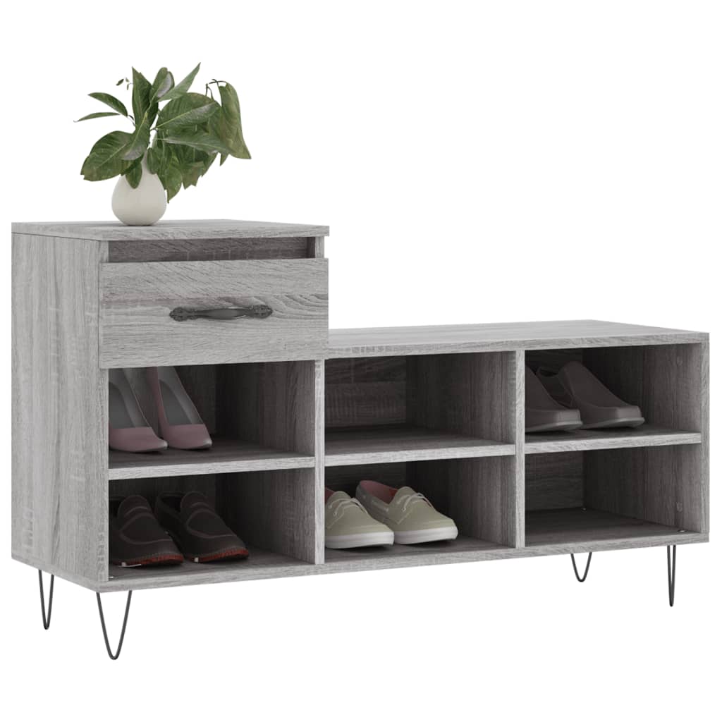 Scarpiera Grigio Sonoma 102x36x60 cm in Legno Multistratocod mxl 78795