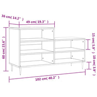 Scarpiera Bianco Lucido 102x36x60 cm in Legno Multistrato 831382