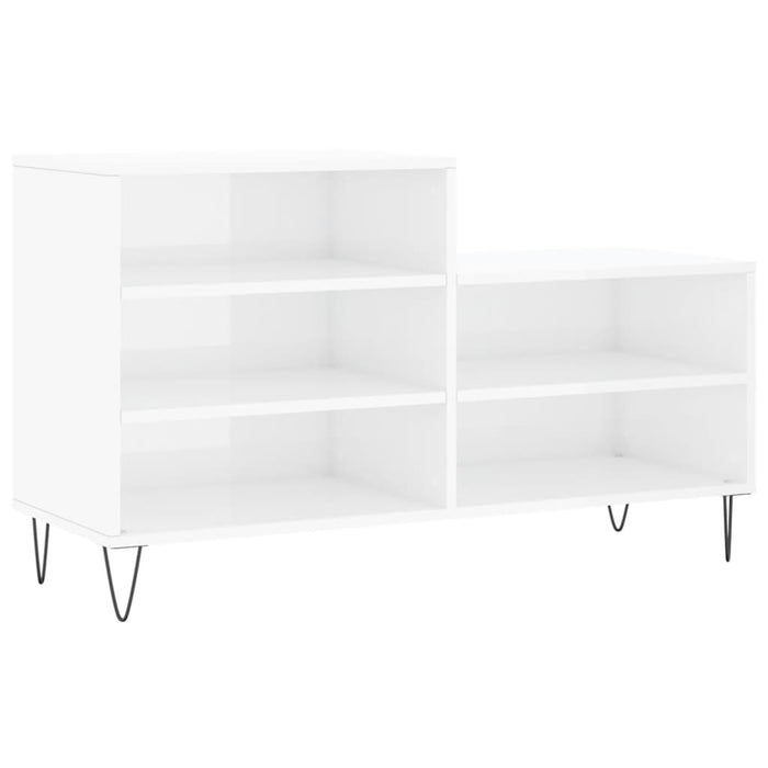 Scarpiera Bianco Lucido 102x36x60 cm in Legno Multistratocod mxl 102777