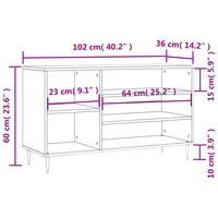 Scarpiera Grigio Cemento 102x36x60 cm in Legno Multistrato 831408