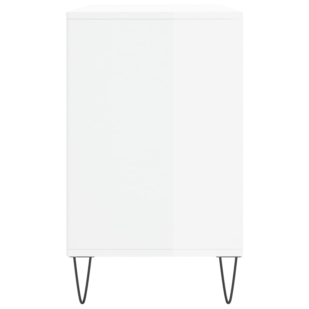 Scarpiera Bianco Lucido 102x36x60 cm in Legno Multistrato 831414