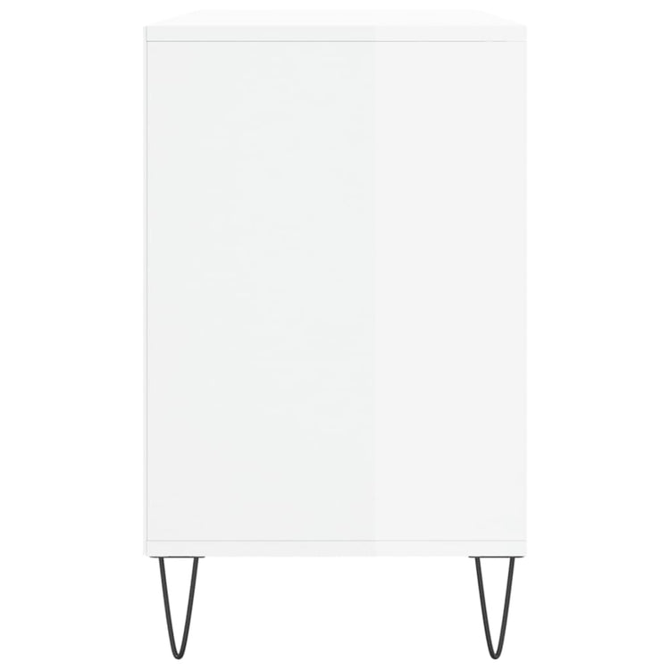 Scarpiera Bianco Lucido 102x36x60 cm in Legno Multistrato 831414