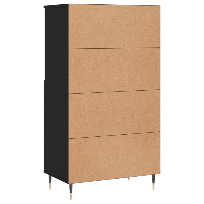 Credenza Nera 60x36x110 cm in Legno Multistrato 831477