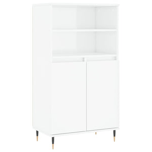 Credenza Bianco Lucido 60x36x110 cm in Legno Multistrato 831478