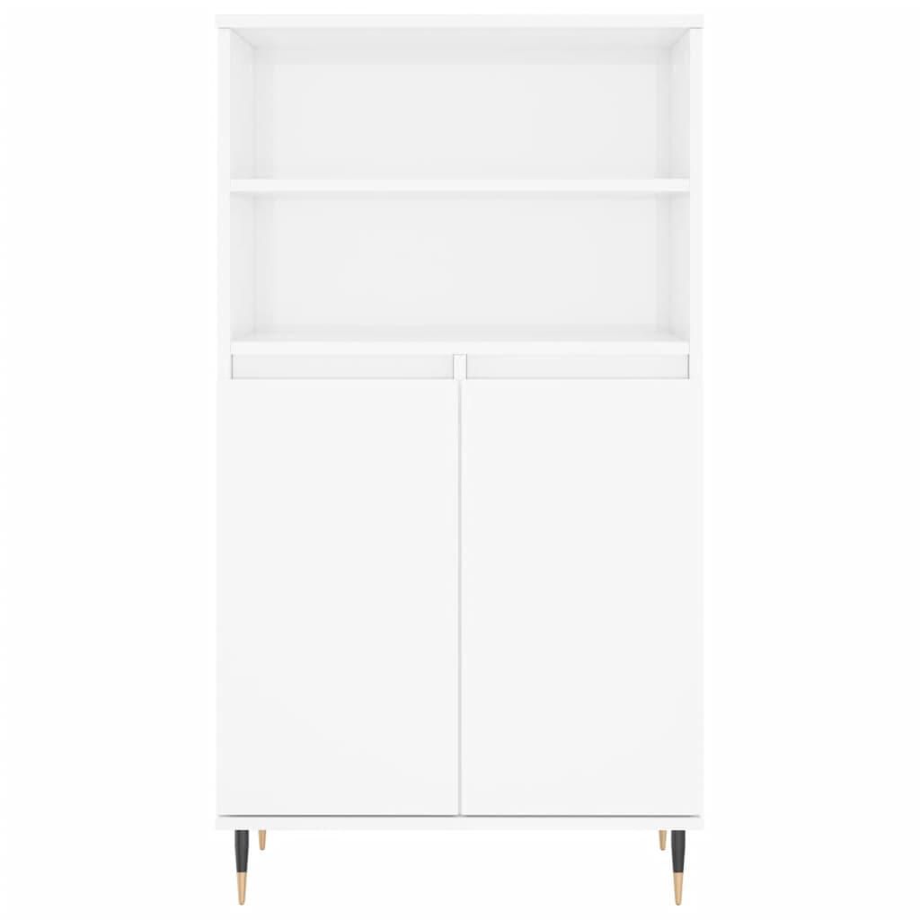 Credenza Bianco Lucido 60x36x110 cm in Legno Multistrato 831478