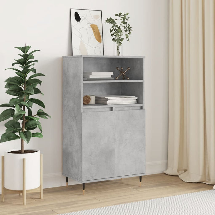 Credenza Grigio Cemento 60x36x110 cm in Legno Multistratocod mxl 102764